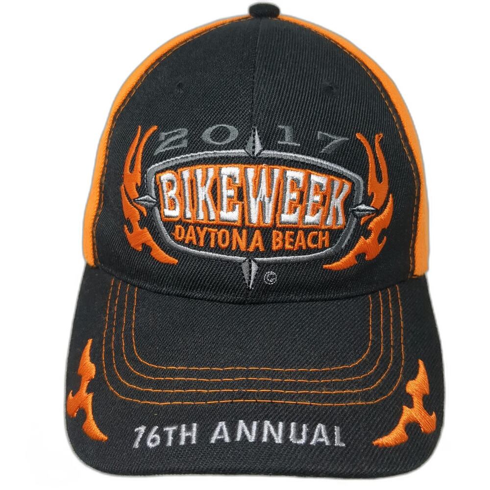 Capsmith Baseball Cap Black Orange One Size 2017 Daytona Beach Bike Week Hat